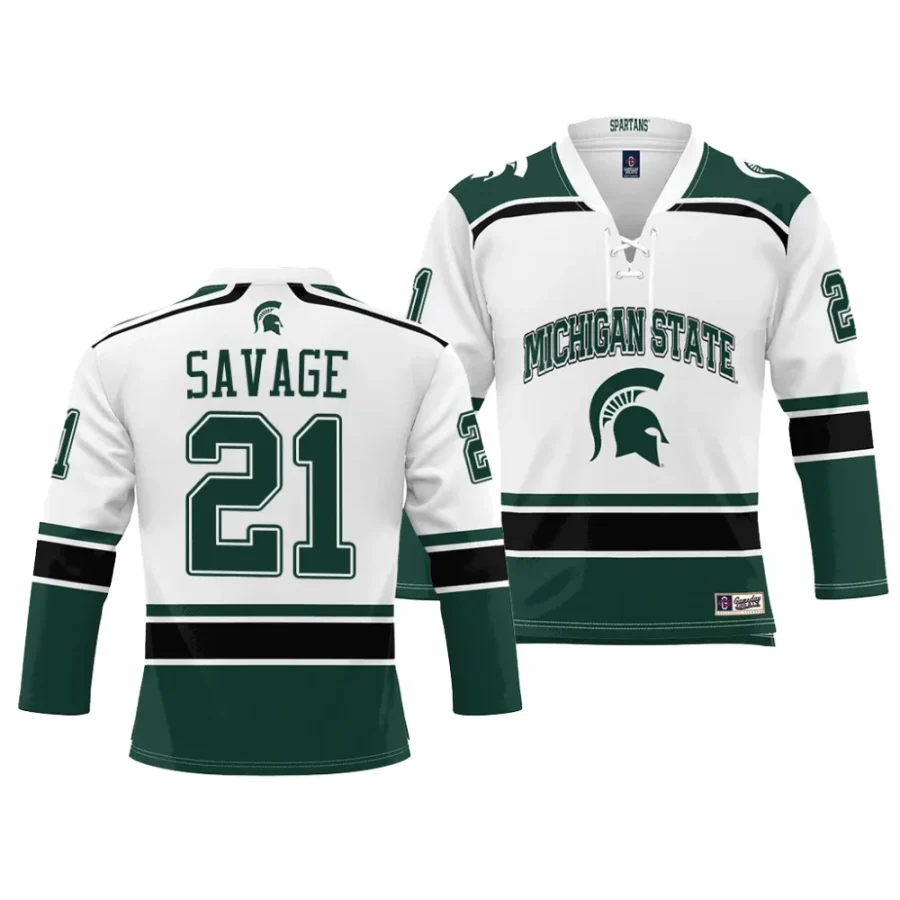 michigan state spartans red savage ice hockey white nil jersey scaled