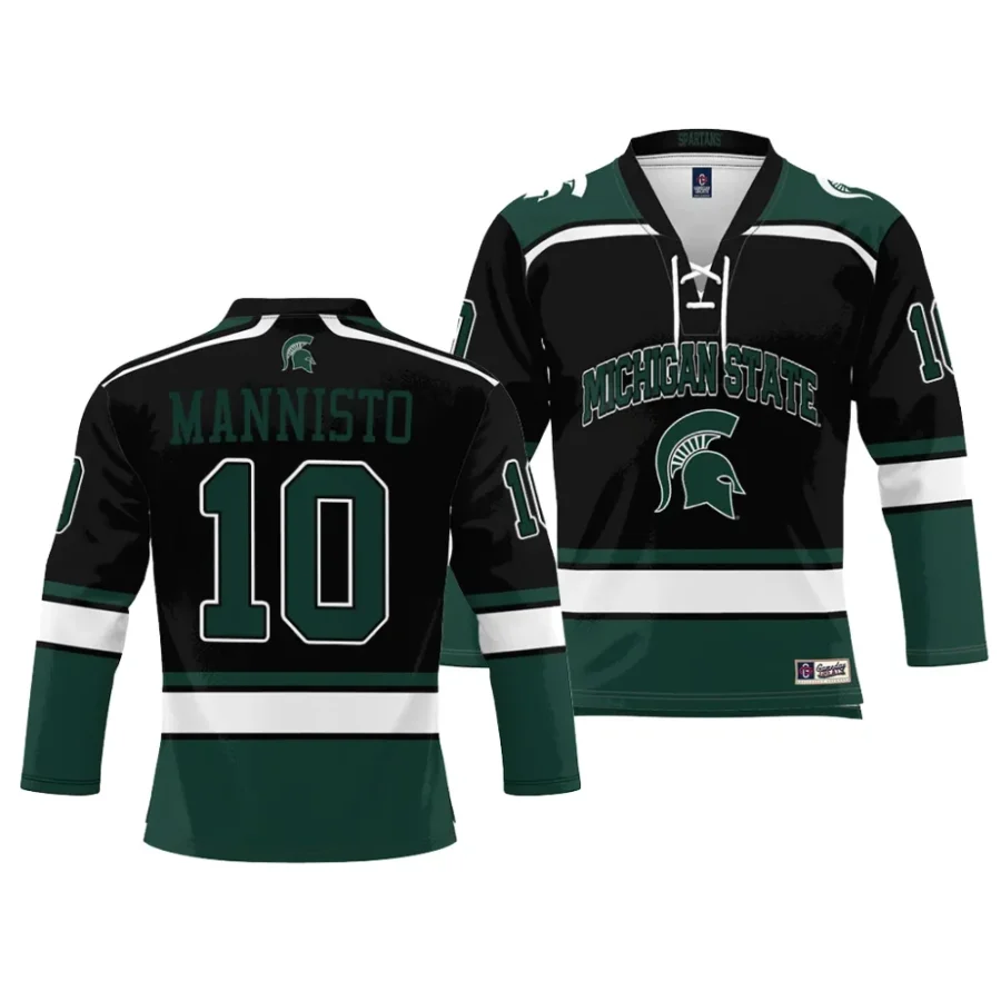 michigan state spartans tommi mannisto ice hockey black nil jersey scaled
