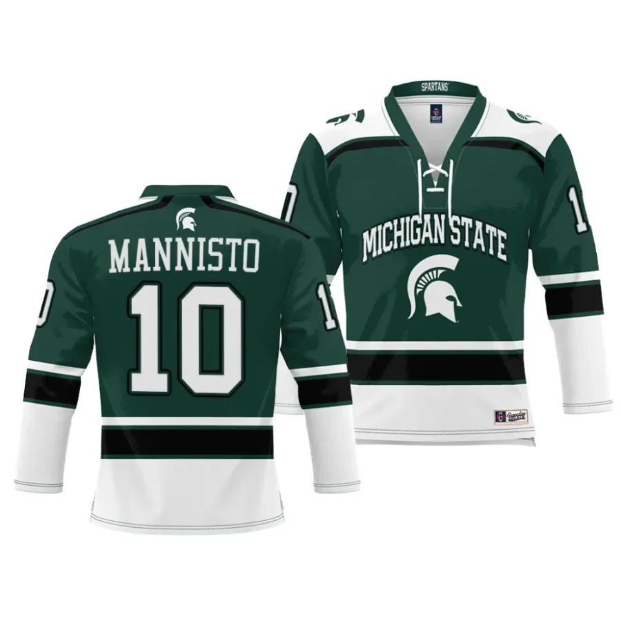 michigan state spartans tommi mannisto ice hockey green nil jersey scaled