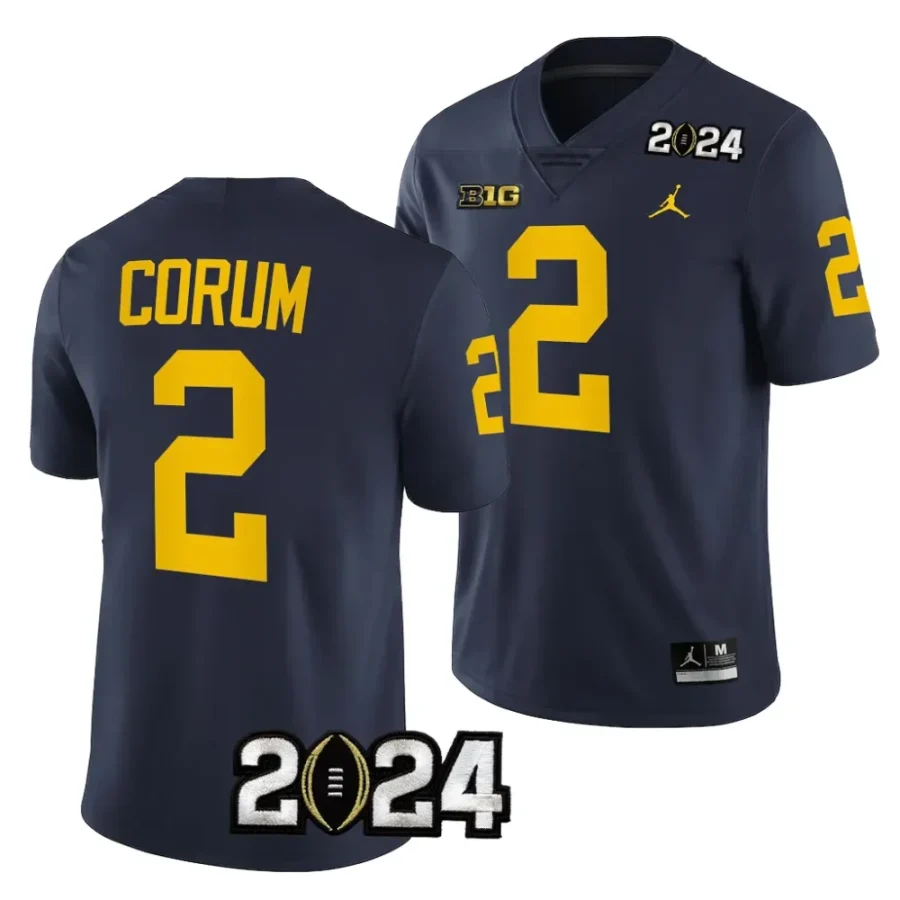 michigan wolverines blake corum navy 2024 college football playoff national championship jersey scaled