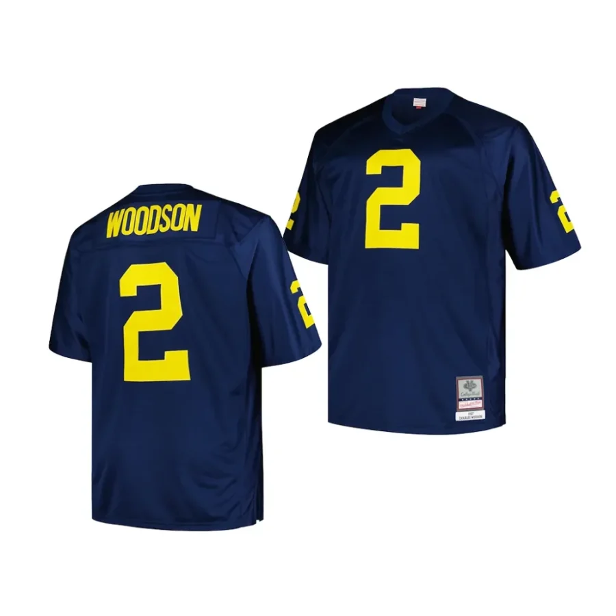 michigan wolverines charles woodson navy football legacy big tall jersey scaled