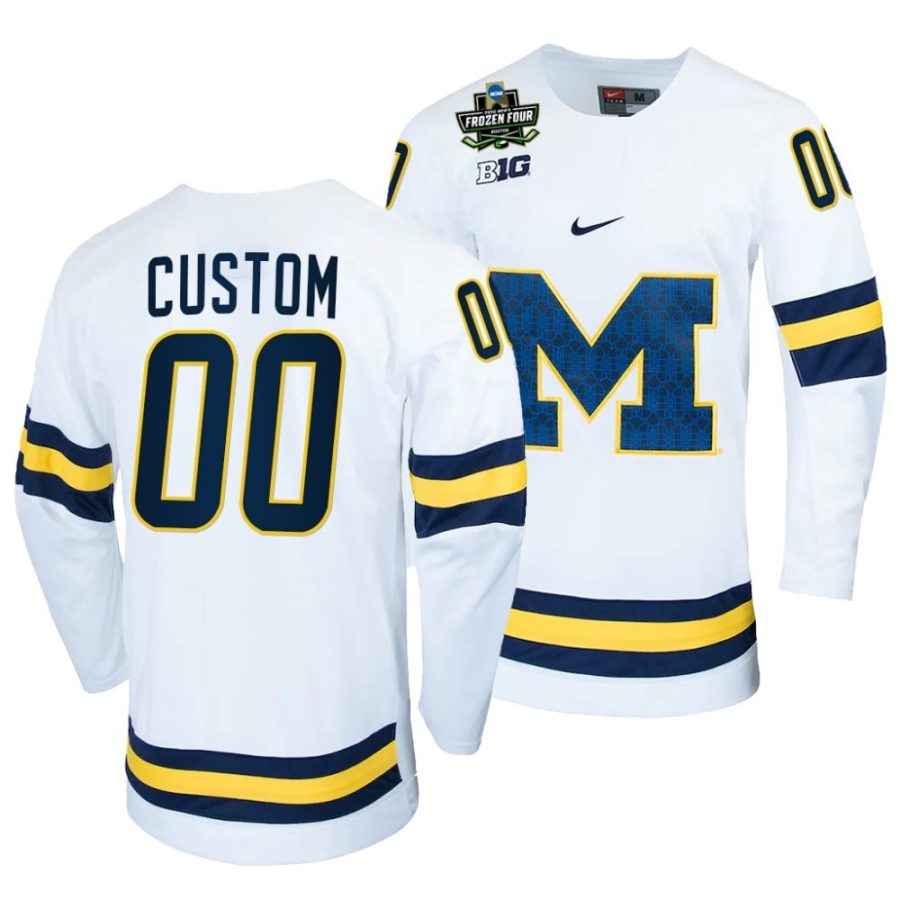 michigan wolverines custom 2022 frozen four white ncaa hockey jersey scaled