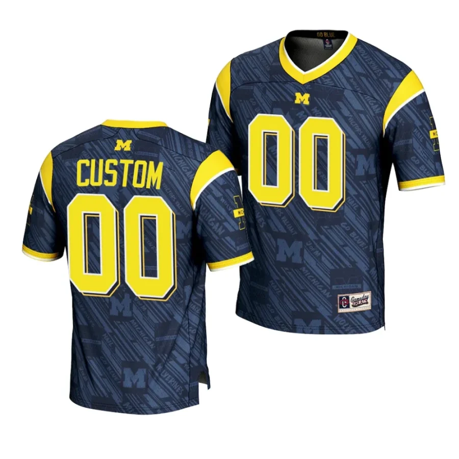 michigan wolverines custom navy highlight print football fashion jersey scaled