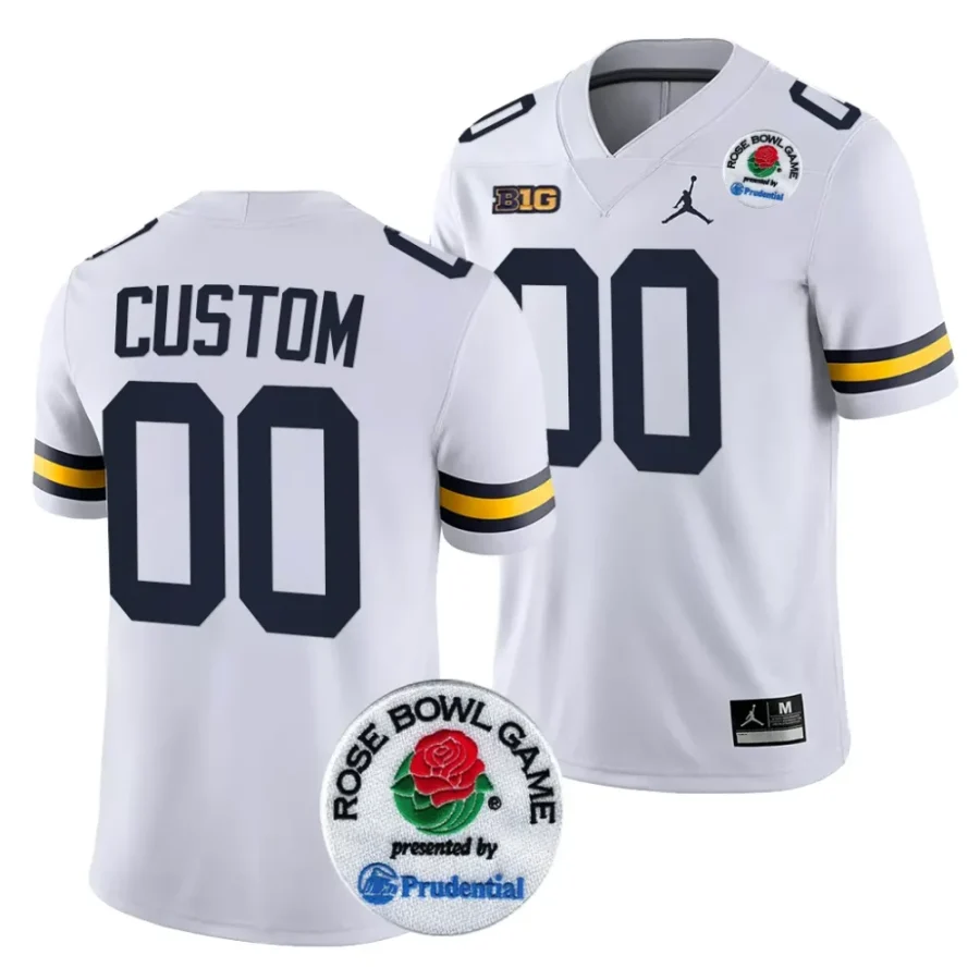 michigan wolverines custom white 2024 rose bowl college football playoff jersey scaled