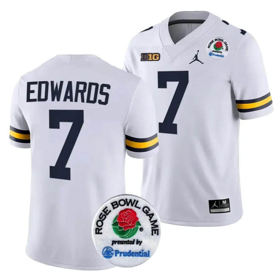 michigan wolverines donovan edwards white 2024 rose bowl college football playoff jersey scaled