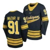 michigan wolverines frank nazar iii 2023 24 college hockey navy jersey scaled