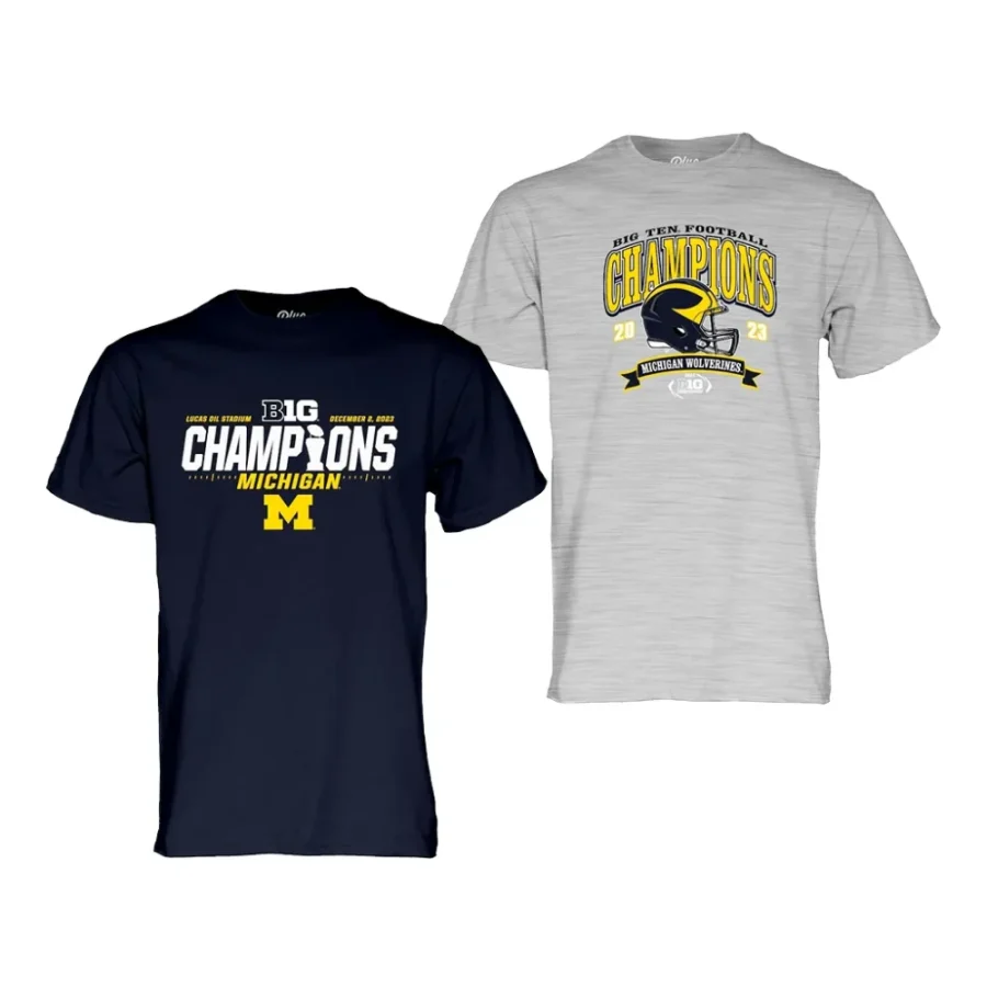 michigan wolverines gray 2023 big ten football conference champions locker room men t shirt scaled