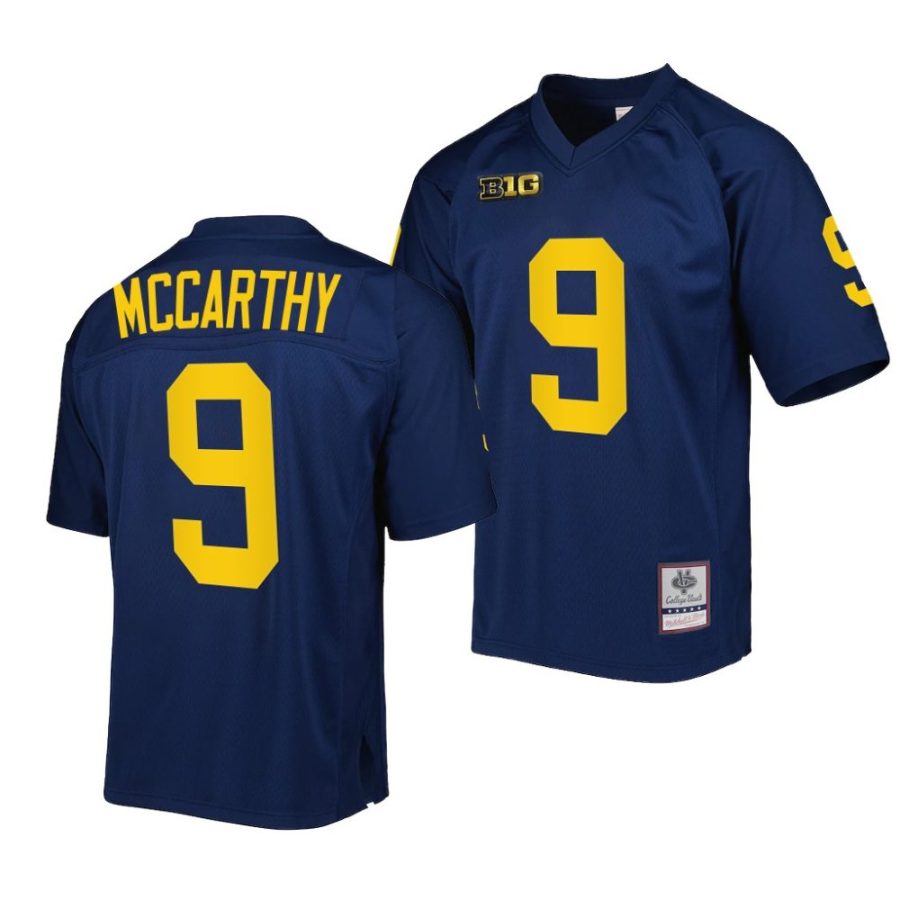 michigan wolverines j.j. mccarthy navy authentic football mitchell ness jersey scaled