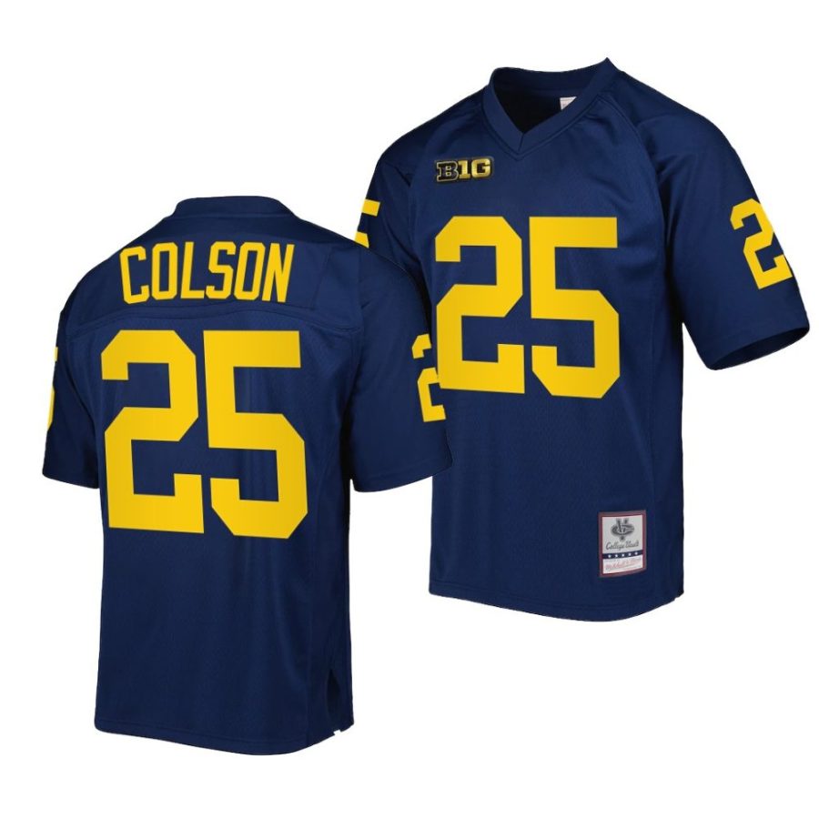 michigan wolverines junior colson navy authentic football mitchell ness jersey scaled