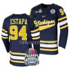 michigan wolverines mark estapa 2023 faceoff on the lake navy hockey jersey scaled