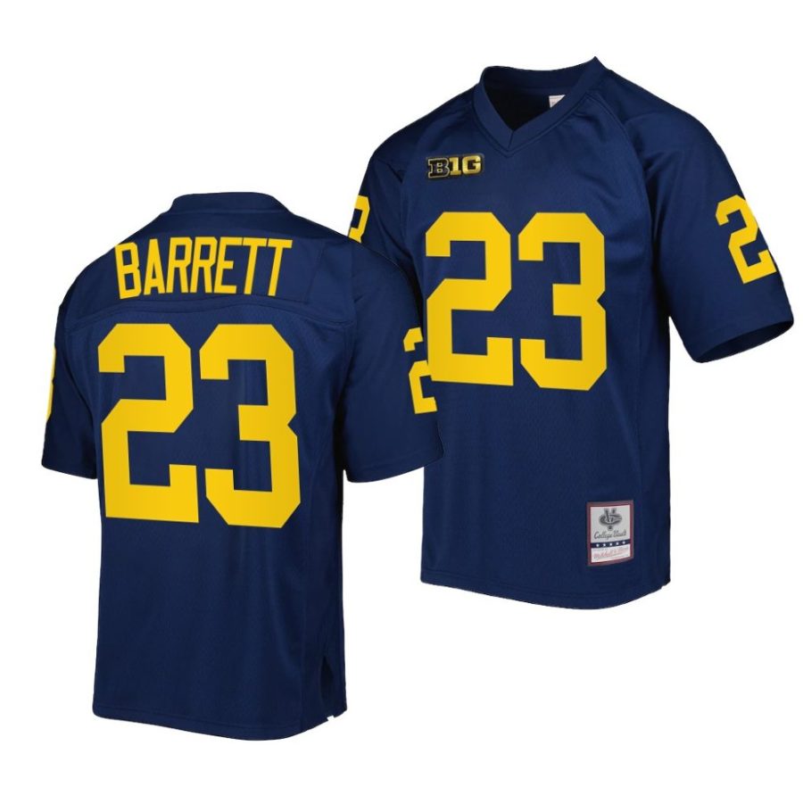 michigan wolverines michael barrett navy authentic football mitchell ness jersey scaled