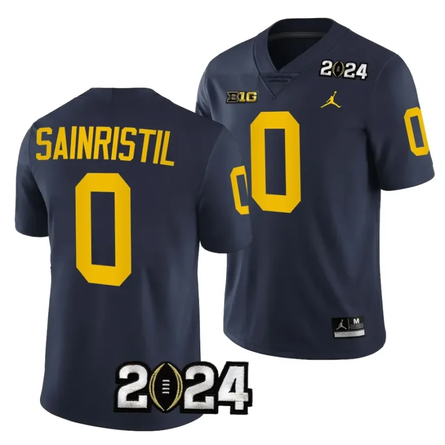 michigan wolverines mike sainristil navy 2024 college football playoff national championship jersey scaled