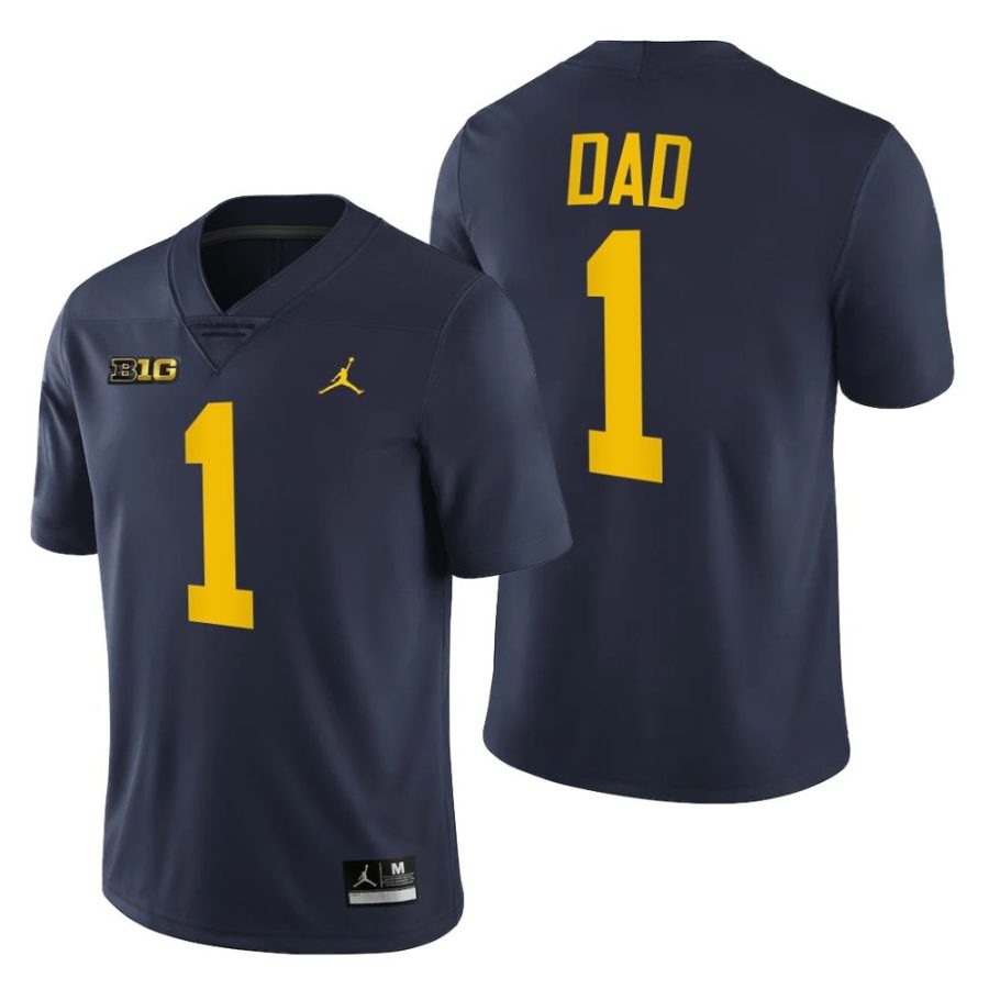 michigan wolverines navy 2022 fathers day gift greatest dad jersey scaled