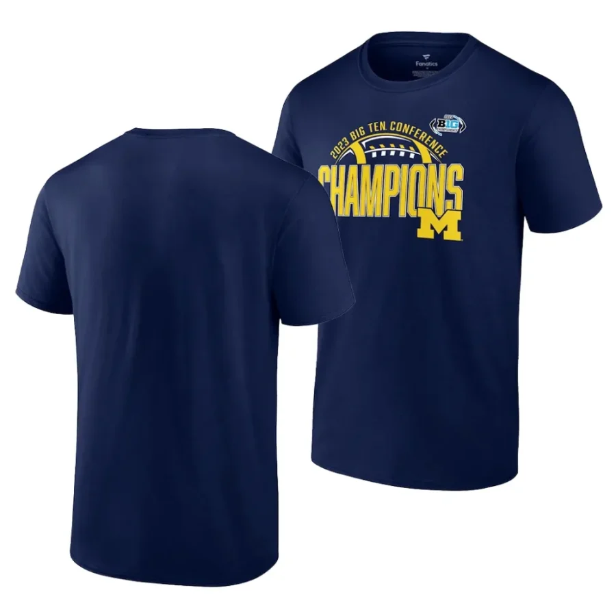 michigan wolverines navy 2023 big ten football conference champions men t shirt scaled