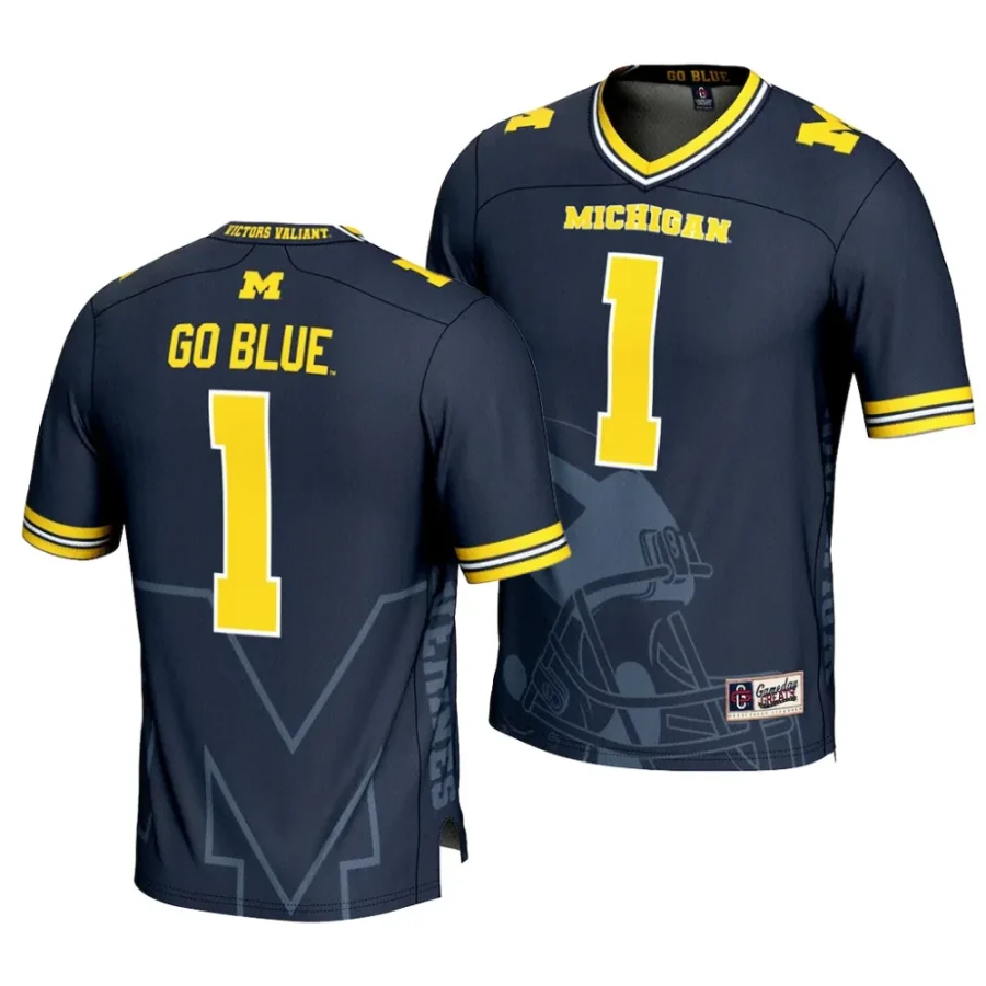 michigan wolverines navy icon print football fashion jersey scaled