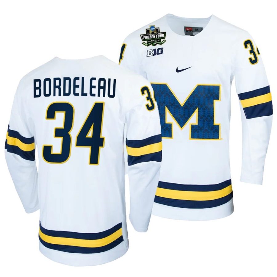 michigan wolverines thomas bordeleau 2022 frozen four white ncaa hockey jersey scaled