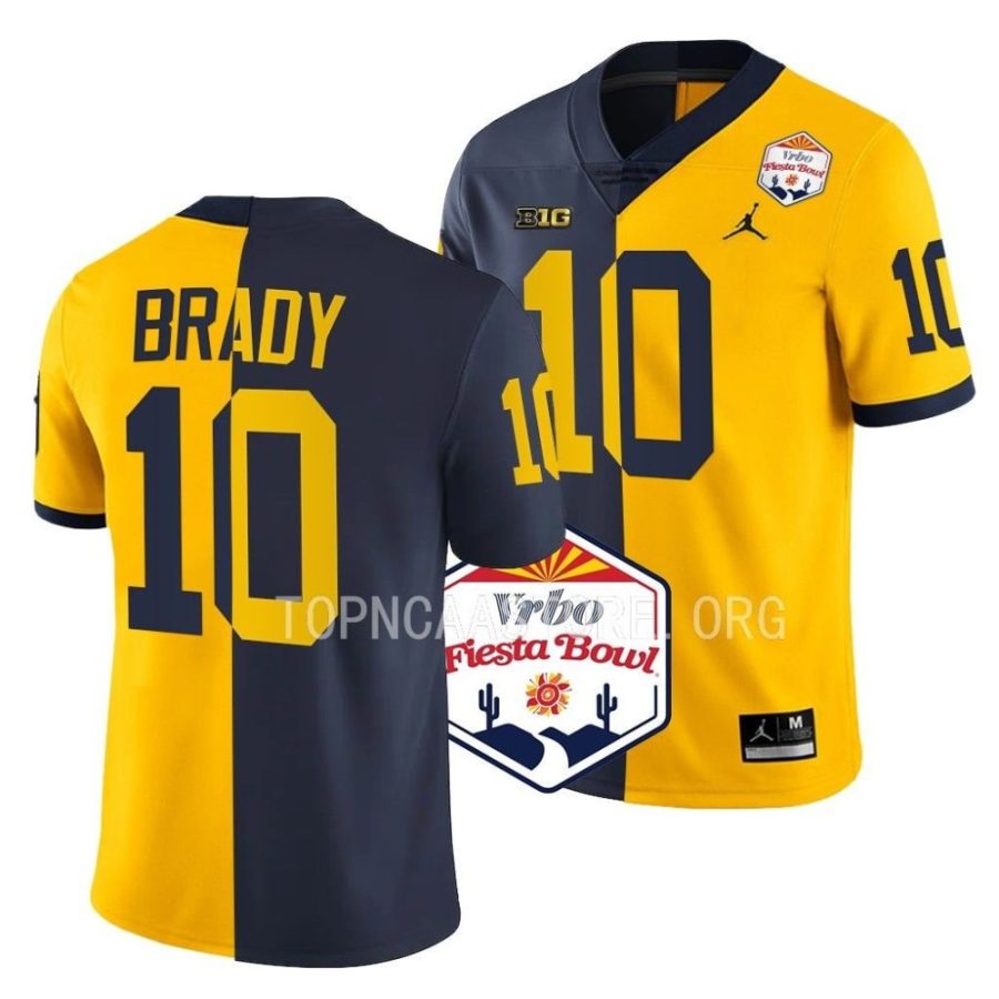 michigan wolverines tom brady navy maize 2022 fiesta bowl split jersey scaled