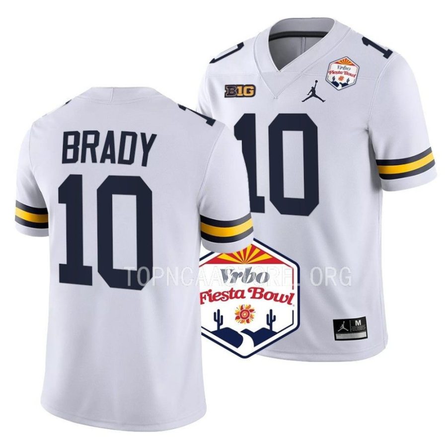 michigan wolverines tom brady white 2022 fiesta bowl college football playoff jersey scaled