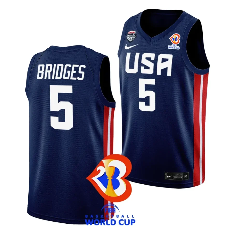 mikal bridges usa fiba world cup 2023 navy away jersey scaled