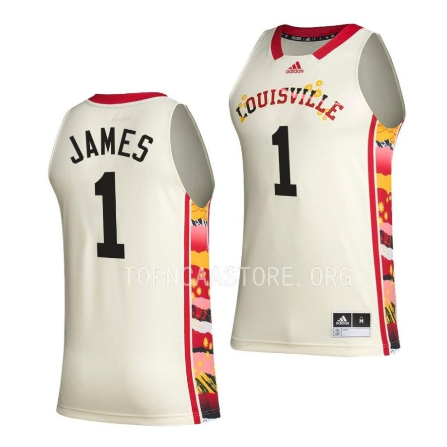 mike james louisville cardinals bhe basketball honoring black excellencewhite jersey scaled