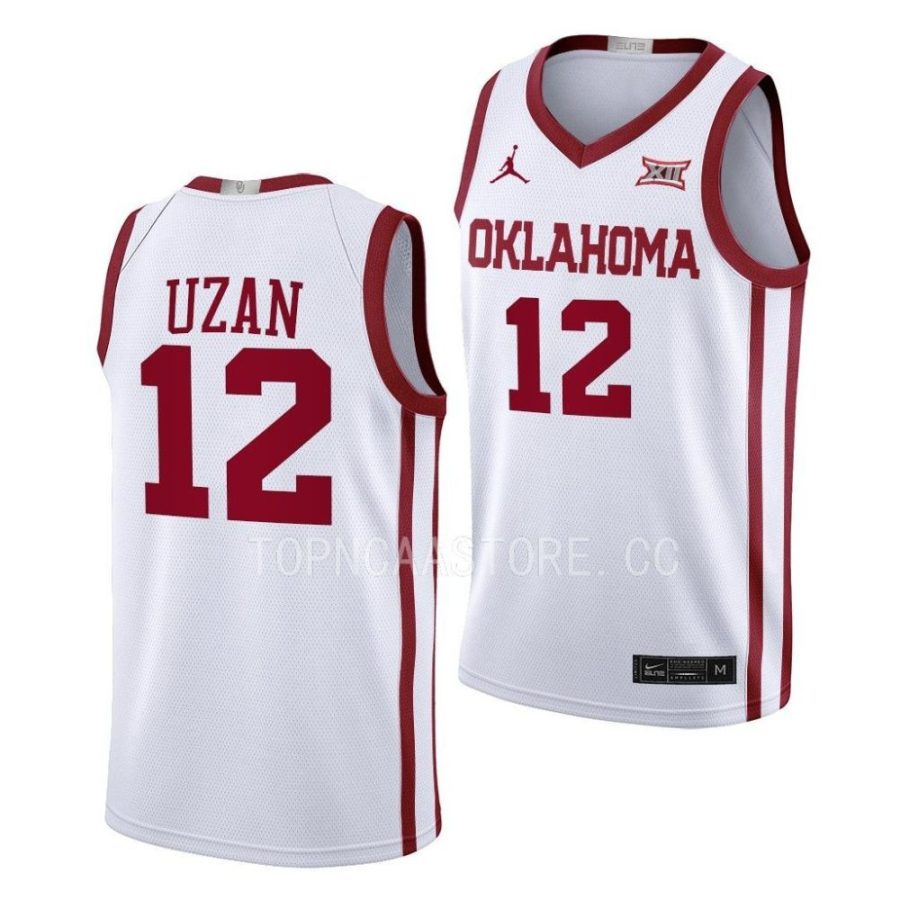 milos uzan oklahoma sooners 2022 23college basketball homewhite jersey scaled