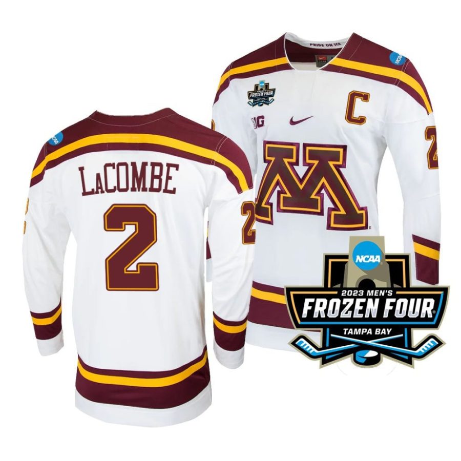 minnesota golden gophers jackson lacombe 2023 ncaa frozen four white ice hockey jersey scaled