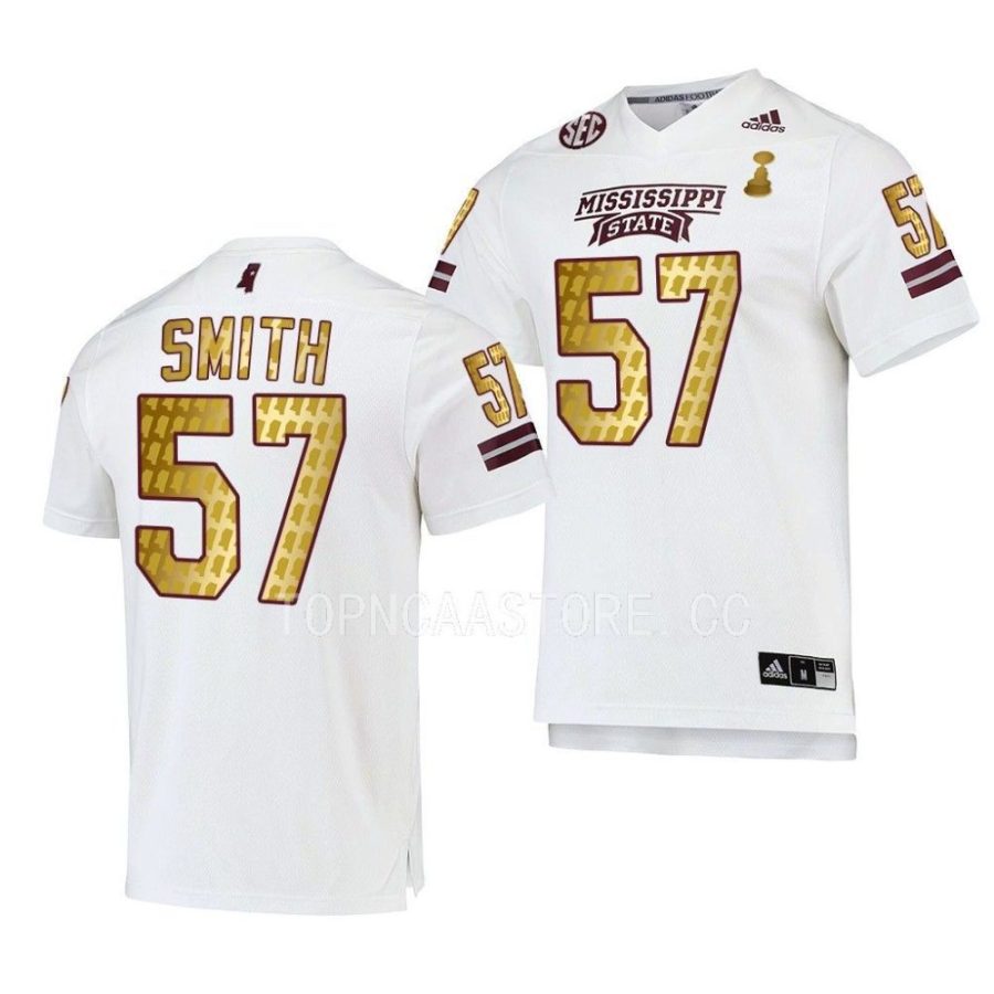 mississippi state bulldogs cole smith white 2022 egg bowl champions gold jersey scaled