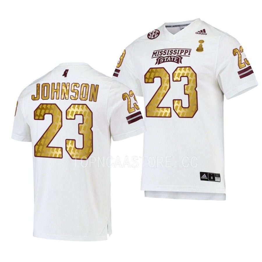 mississippi state bulldogs dillon johnson white 2022 egg bowl champions gold jersey scaled