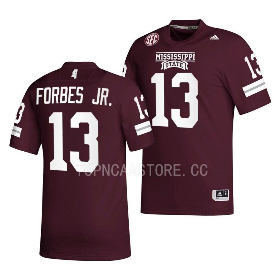 mississippi state bulldogs emmanuel forbes maroon 2022 egg bowl champs premier football jersey scaled