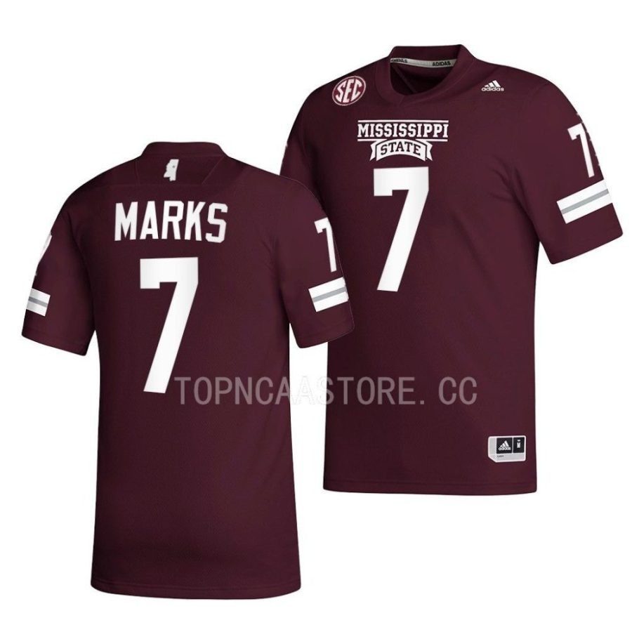 mississippi state bulldogs jo'quavious marks maroon 2022 egg bowl champs premier football jersey scaled