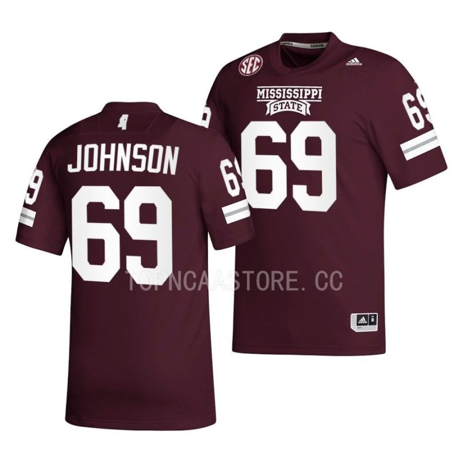 mississippi state bulldogs kwatrivous johnson maroon 2022 egg bowl champs premier football jersey scaled