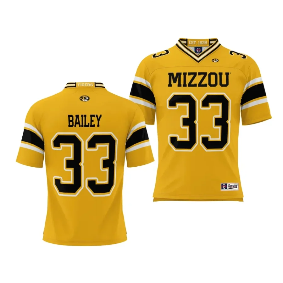 missouri tigers chad bailey youth gold nil player jersey scaled