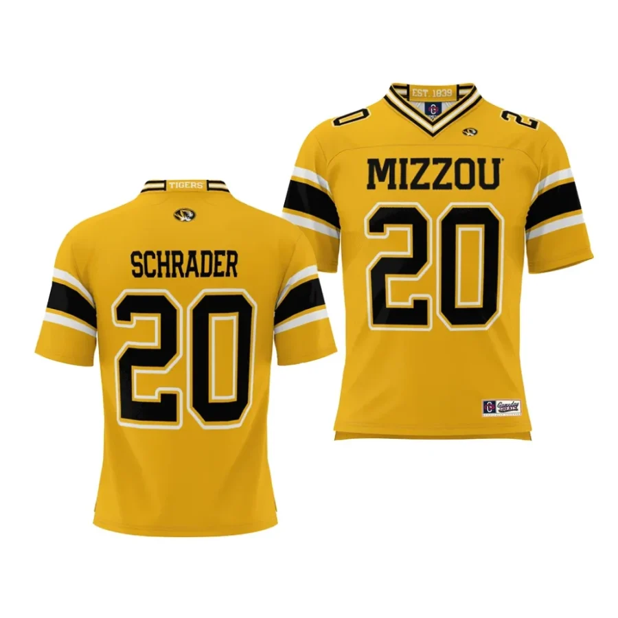 missouri tigers cody schrader youth gold nil player jersey scaled