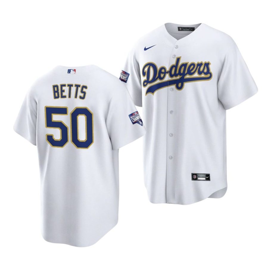 mookie betts dodgers 20222021 gold program men'sreplica jersey scaled