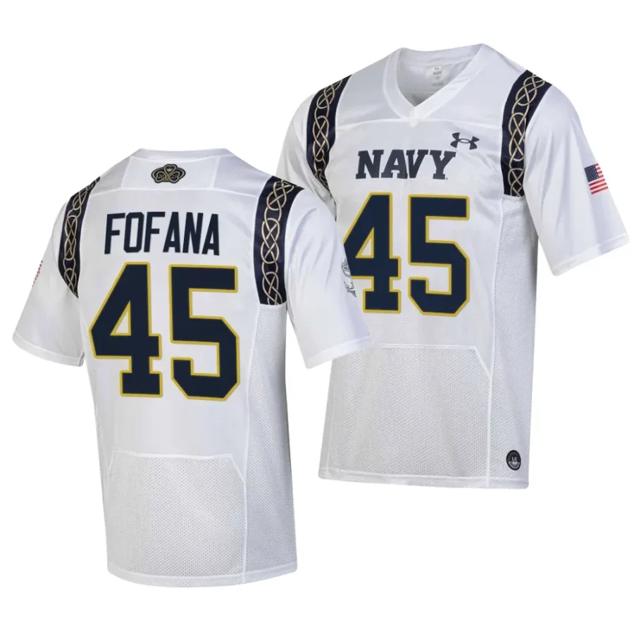 navy midshipmen daba fofana white 2023 aer lingus college football classic replica jersey scaled