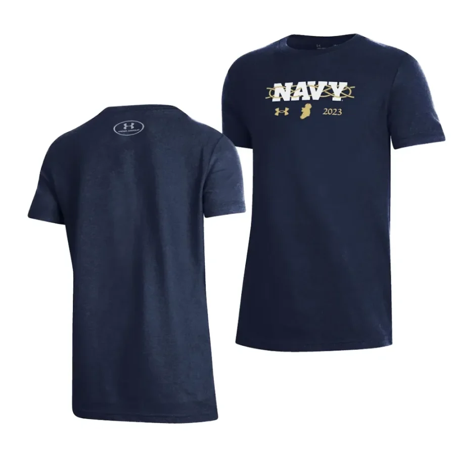 navy midshipmen navy 2023 aer lingus college football classic performance cotton youth t shirt scaled
