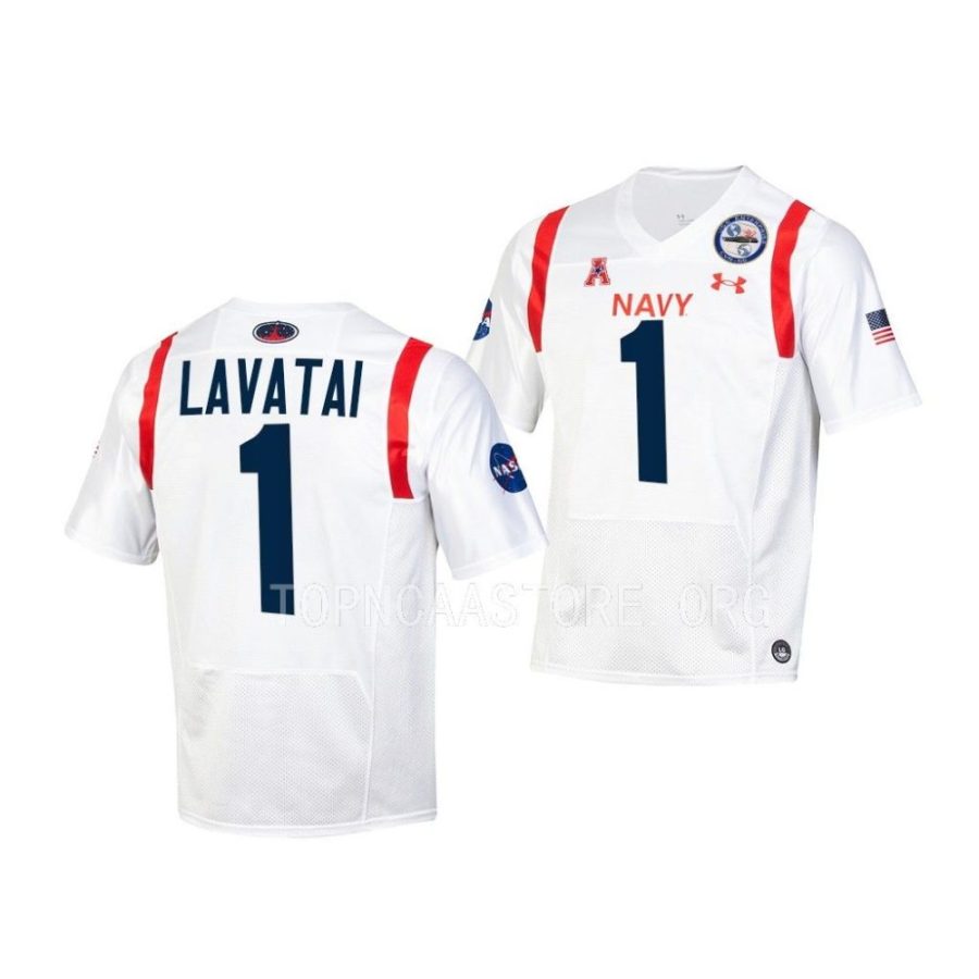 navy midshipmen tai lavatai youth white 2022 special games jersey scaled