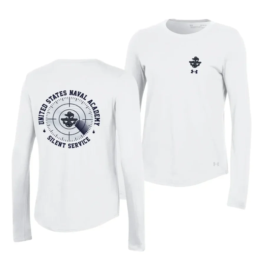 navy midshipmen white silent service naval academylong sleeve women t shirt scaled