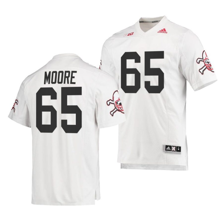 nebraska huskers brandon moore white premier strategy football jersey scaled