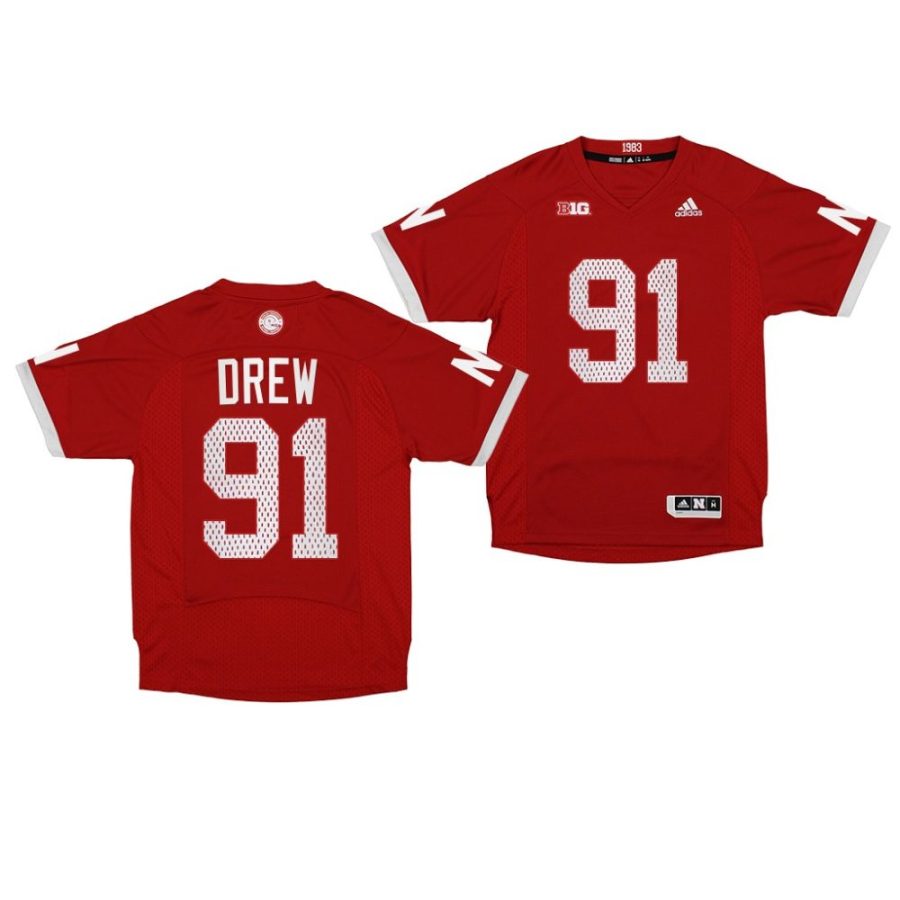 nebraska huskers devin drew red 1983 throwback premier football jersey scaled