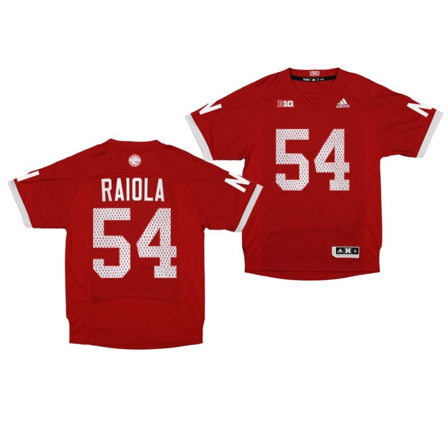 nebraska huskers dominic raiola red 1983 throwback premier football jersey scaled