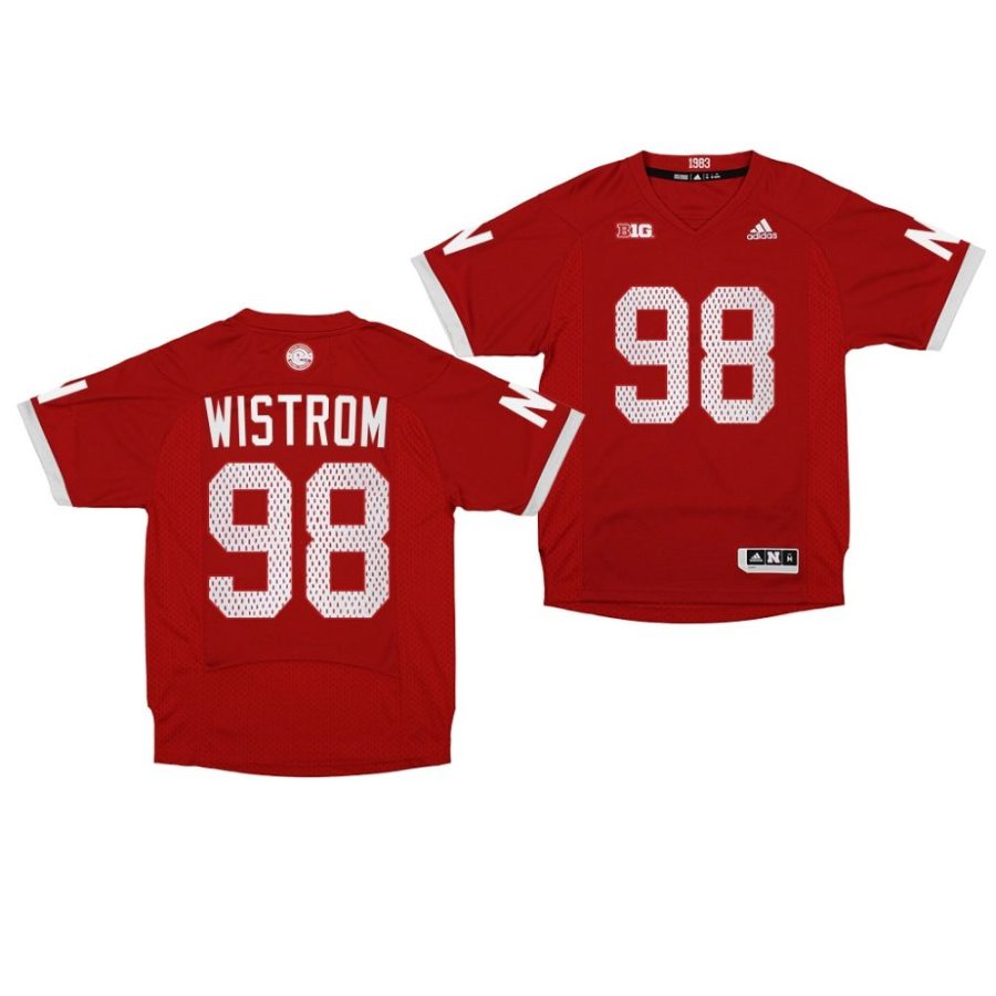 nebraska huskers grant wistrom red 1983 throwback premier football jersey scaled