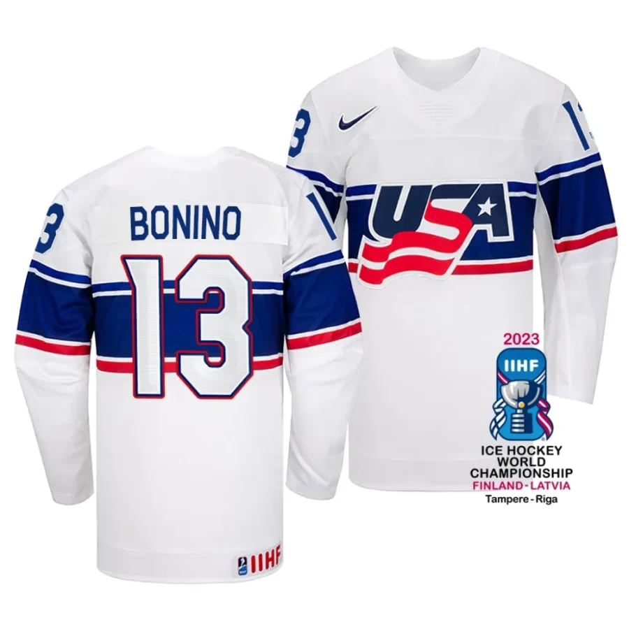 nick bonino white 2023 iihf world championship usa home jersey scaled