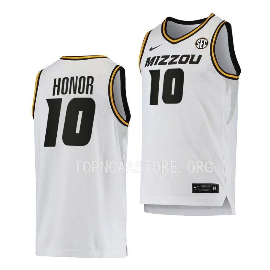 nick honor missouri tigers 2022 23home basketball white jersey scaled