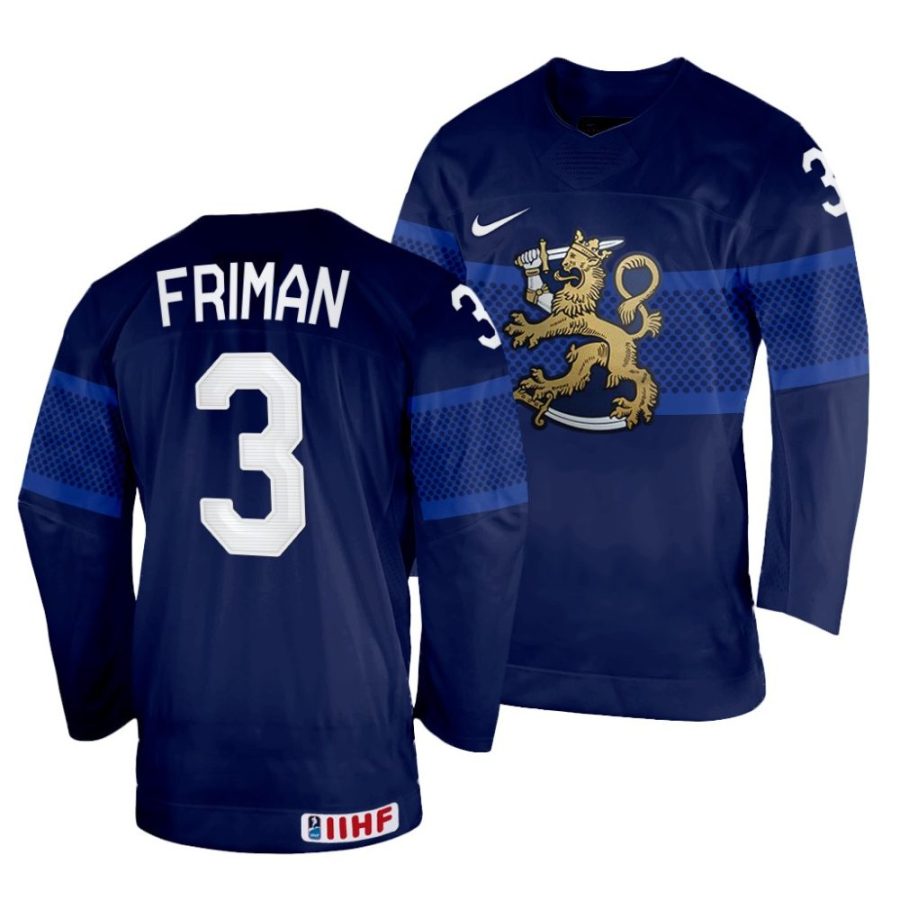 niklas friman navy 2022 iihf world championship finland away jersey scaled