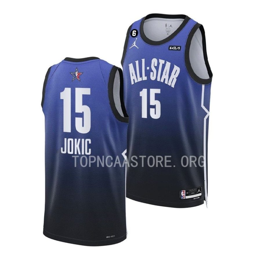 nikola jokic blue 2023 nba all starwestern conference nuggets jersey scaled