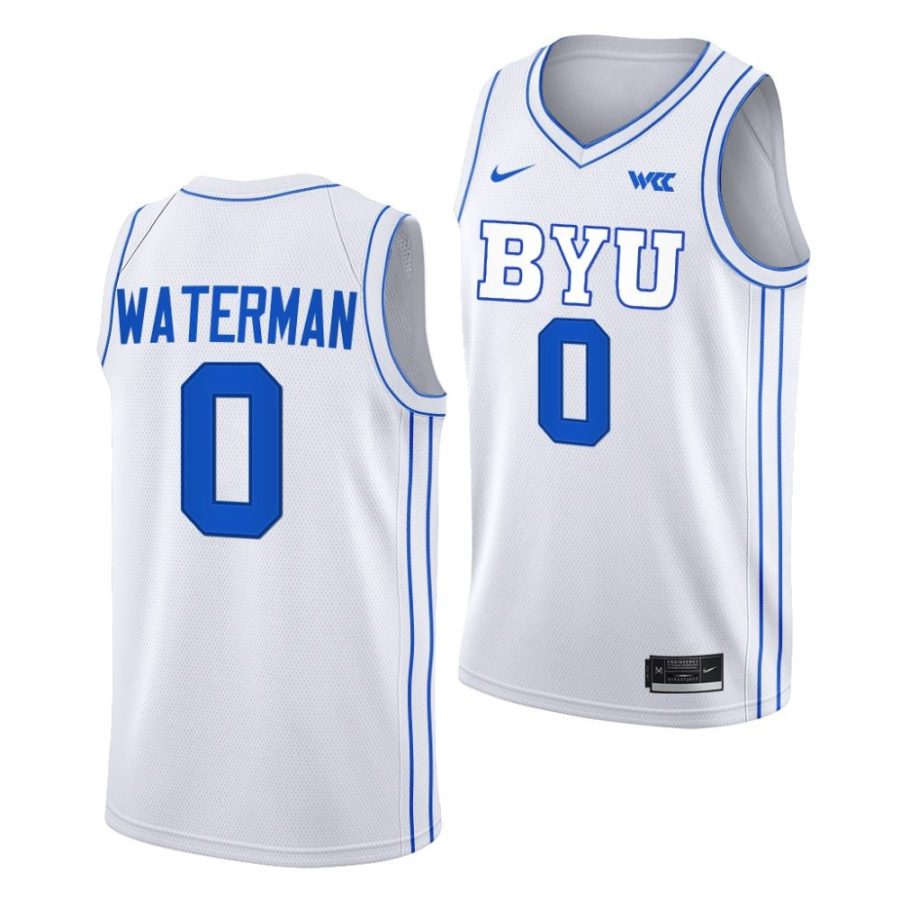 noah waterman byu cougars 2022 23college basketball white jersey scaled