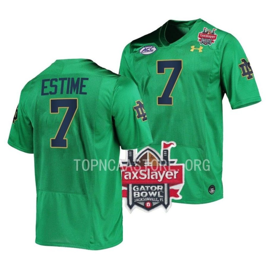 notre dame fighting irish audric estime green 2022 gator bowl limited football jersey scaled