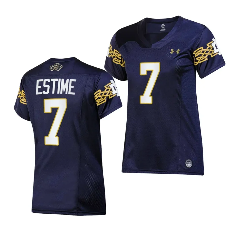 notre dame fighting irish audric estime navy 2023 aer lingus college football classic replica womenjersey scaled