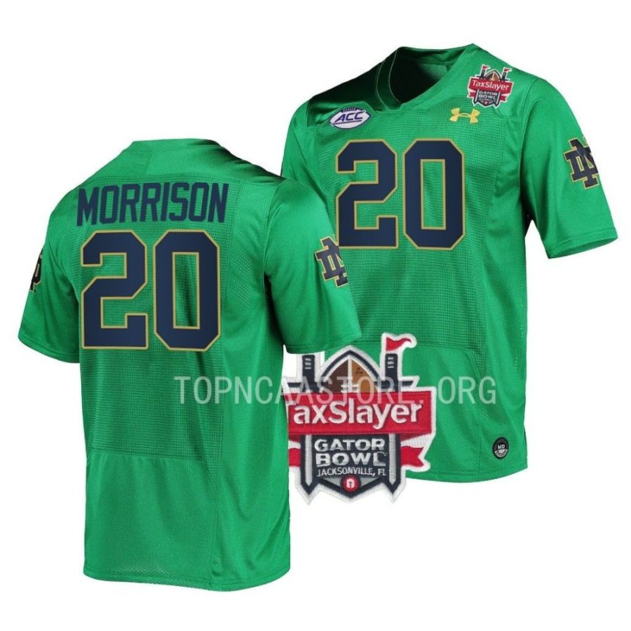 notre dame fighting irish benjamin morrison green 2022 gator bowl limited football jersey scaled